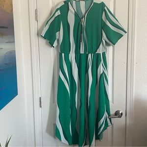 BloomChic Geometric Contrast belt half zipper Dress Size 14-16
